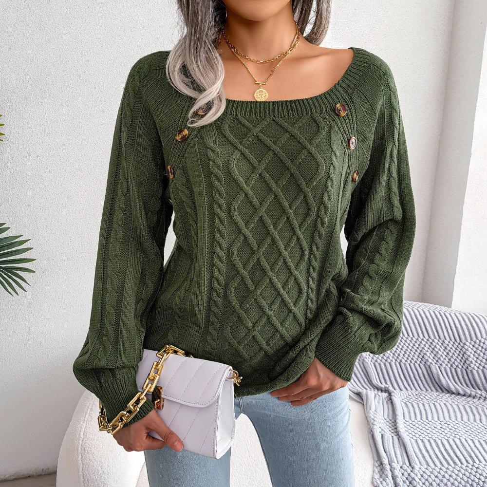 Monika™ - Pullover mit quadratischem Halsausschnitt zum Stricken