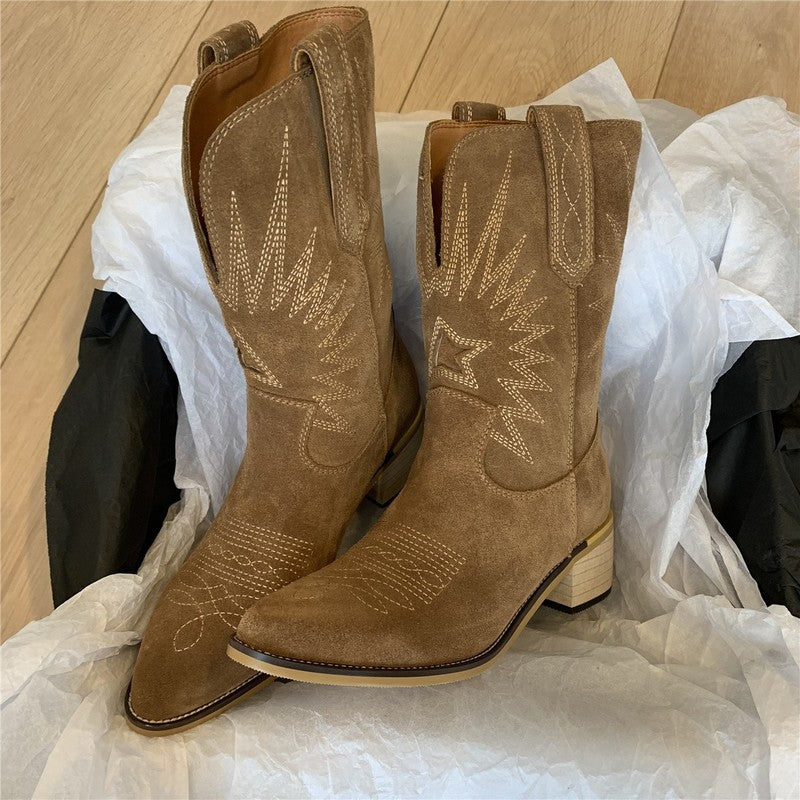 WildWestLuxe™ Handgefertigte Lederstiefel mit Stickereien für Damen