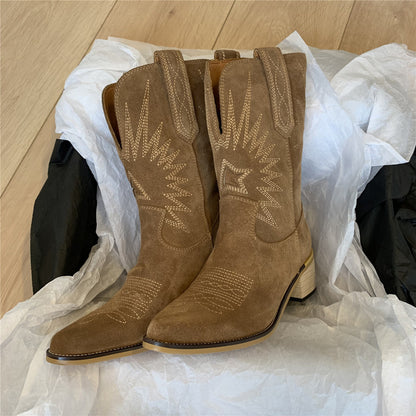 WildWestLuxe™ Handgefertigte Lederstiefel mit Stickereien für Damen