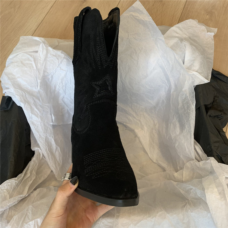 WildWestLuxe™ Handgefertigte Lederstiefel mit Stickereien für Damen