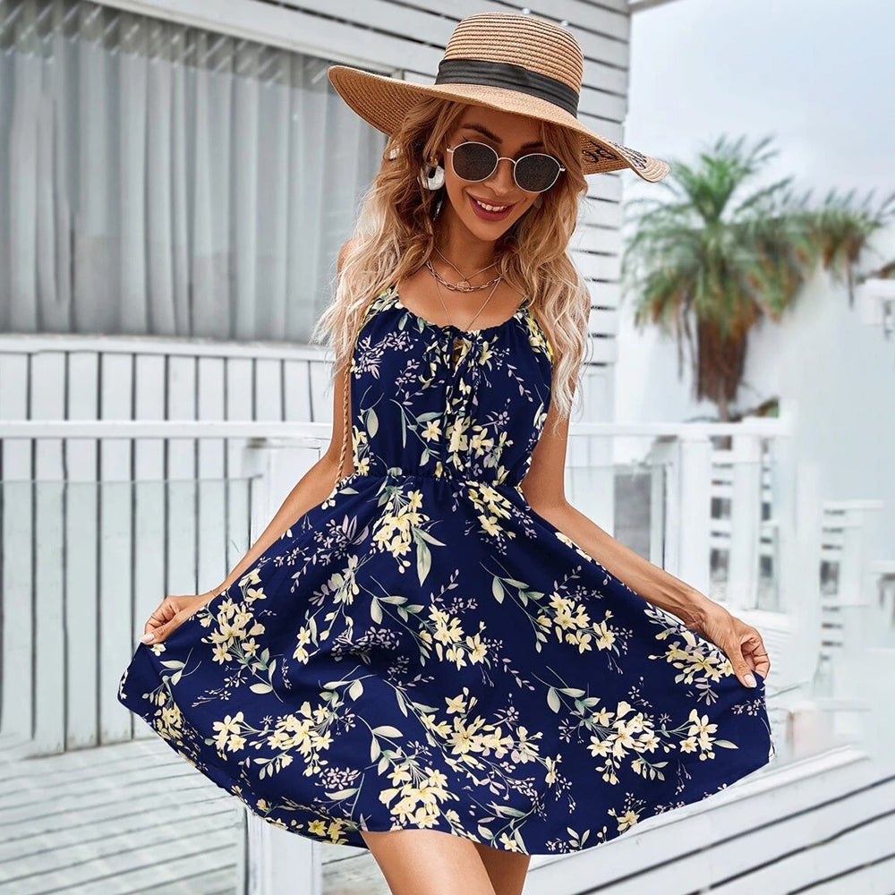 Donna™ -Sommer ärmelloses lässiges kurzes Kleid